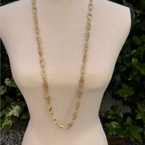 Elegant Long Gold Link Necklace - Women Jewelry